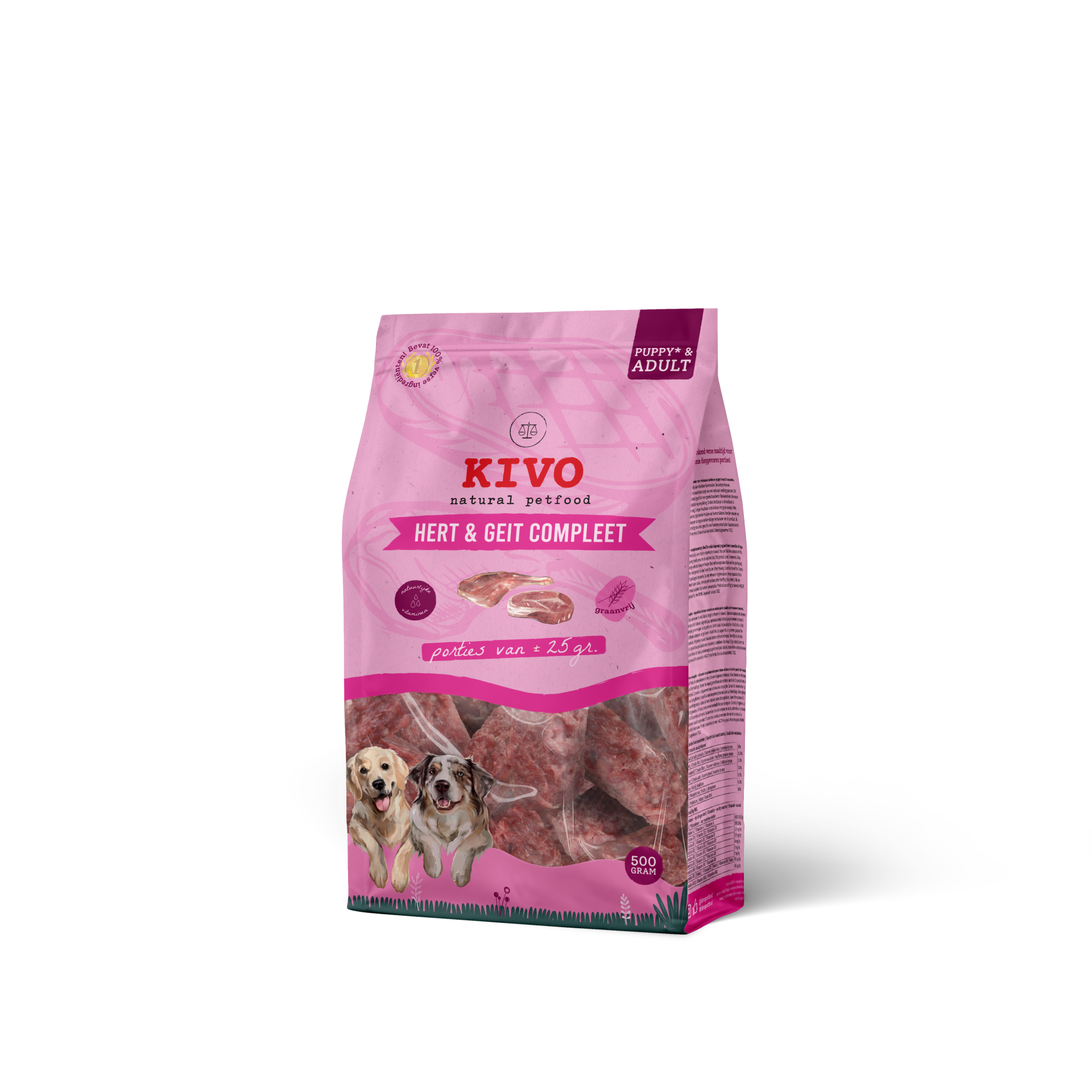 Kivo Hert & Geit Compleet Porties 500 gram
