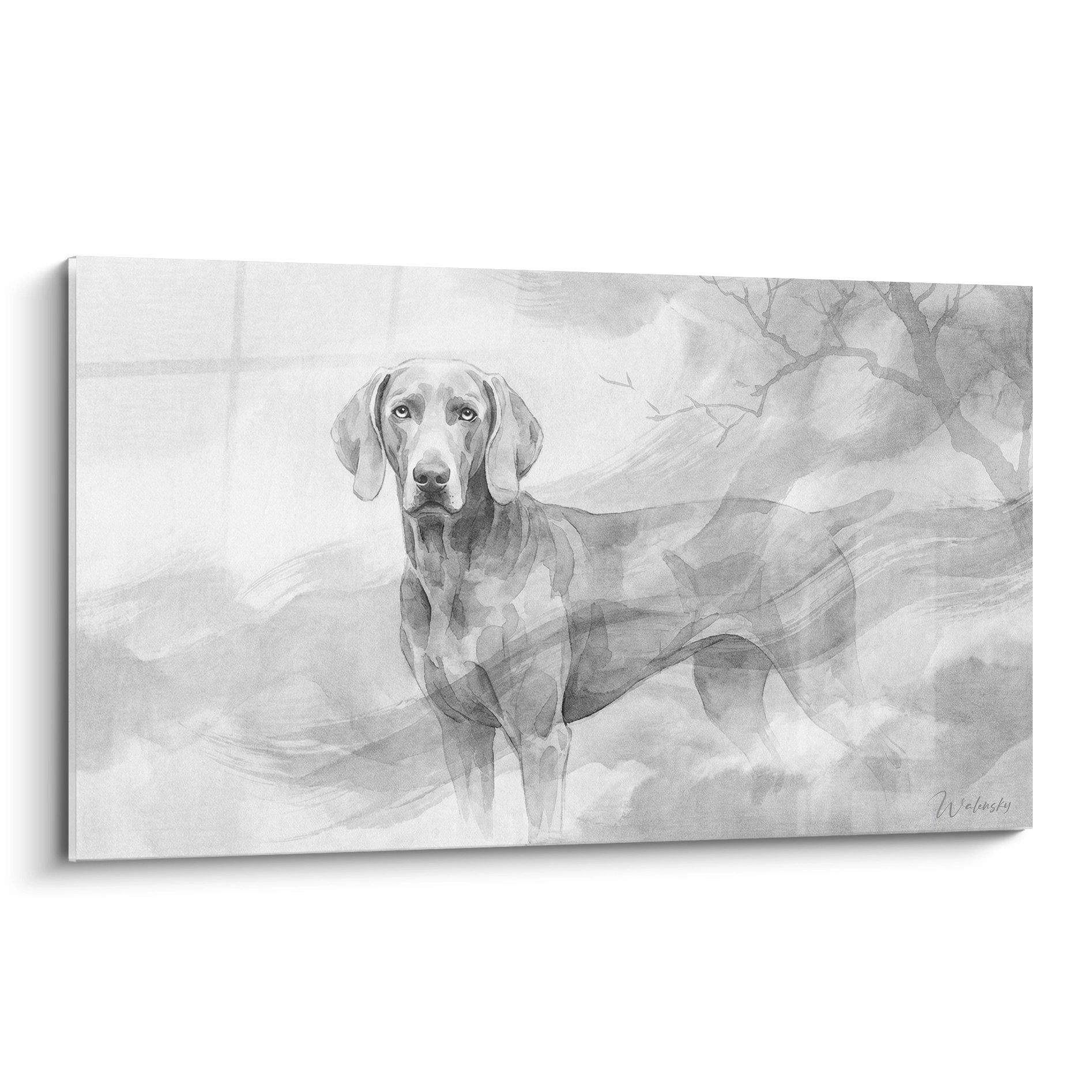 Weimaraner-portret – karaktervol kunstwerk met elegante uitstraling