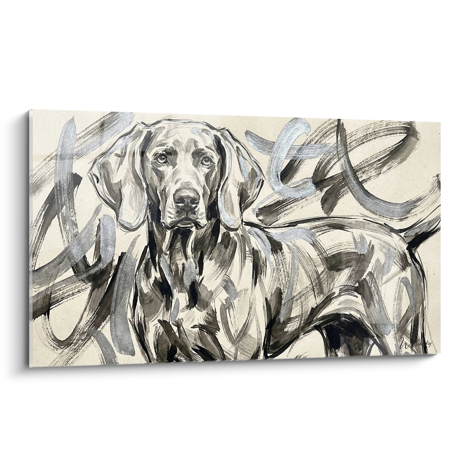 Weimaraner-portret – karaktervol kunstwerk – Variant 3