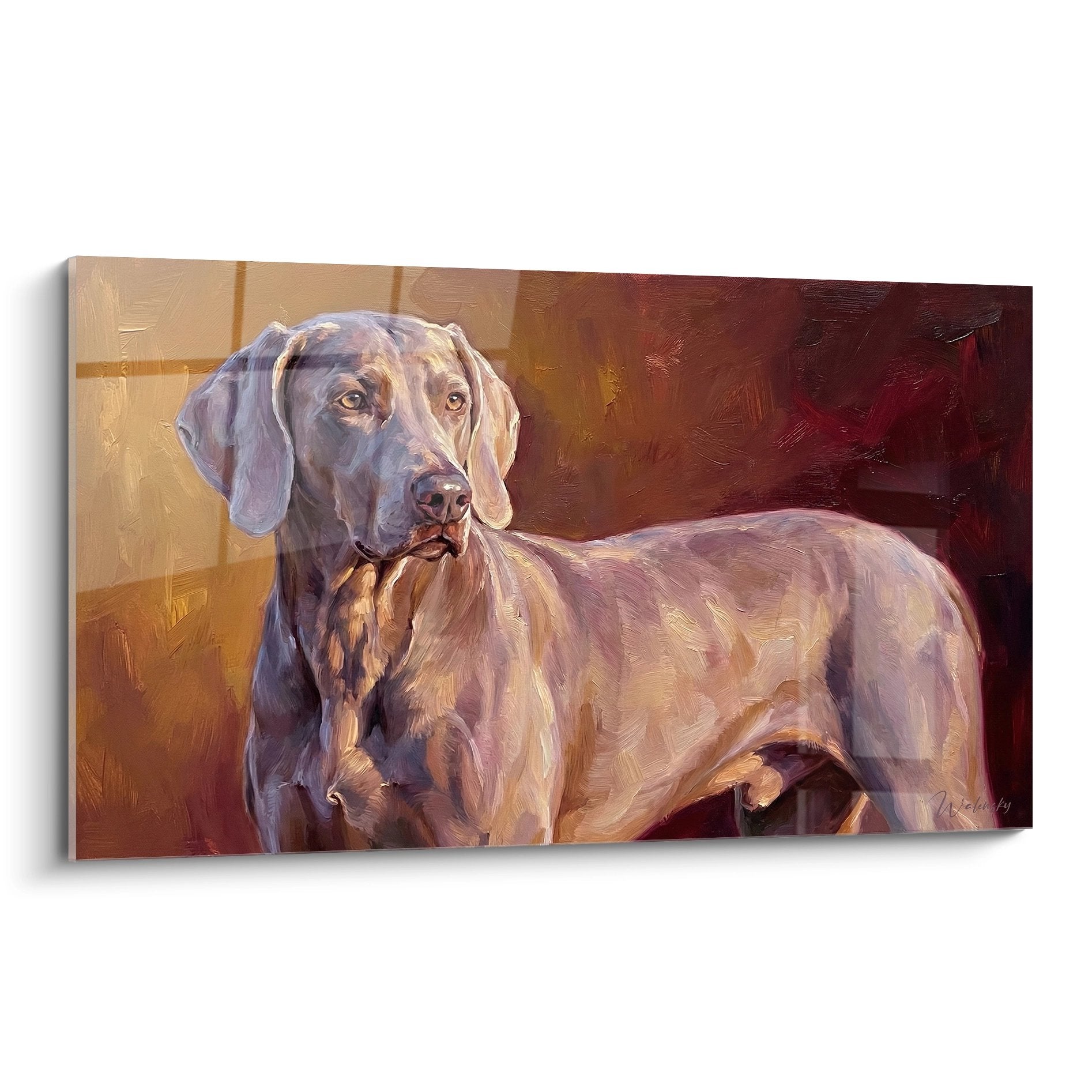 Weimaraner-portret – karaktervol kunstwerk met rustige uitstraling – Variant 2