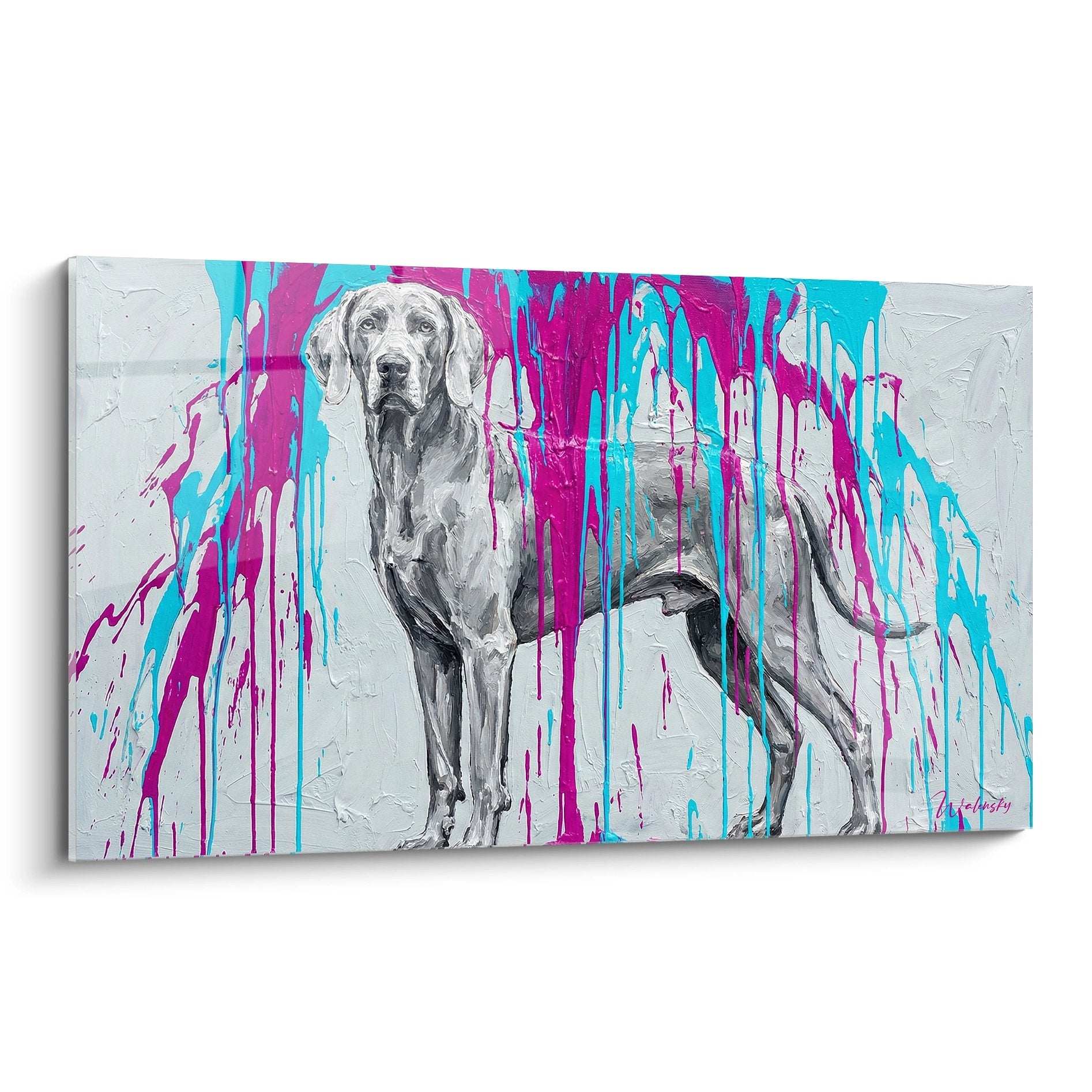 Weimaraner-portret – Kleurrijk karaktervol kunstwerk – Variant 2