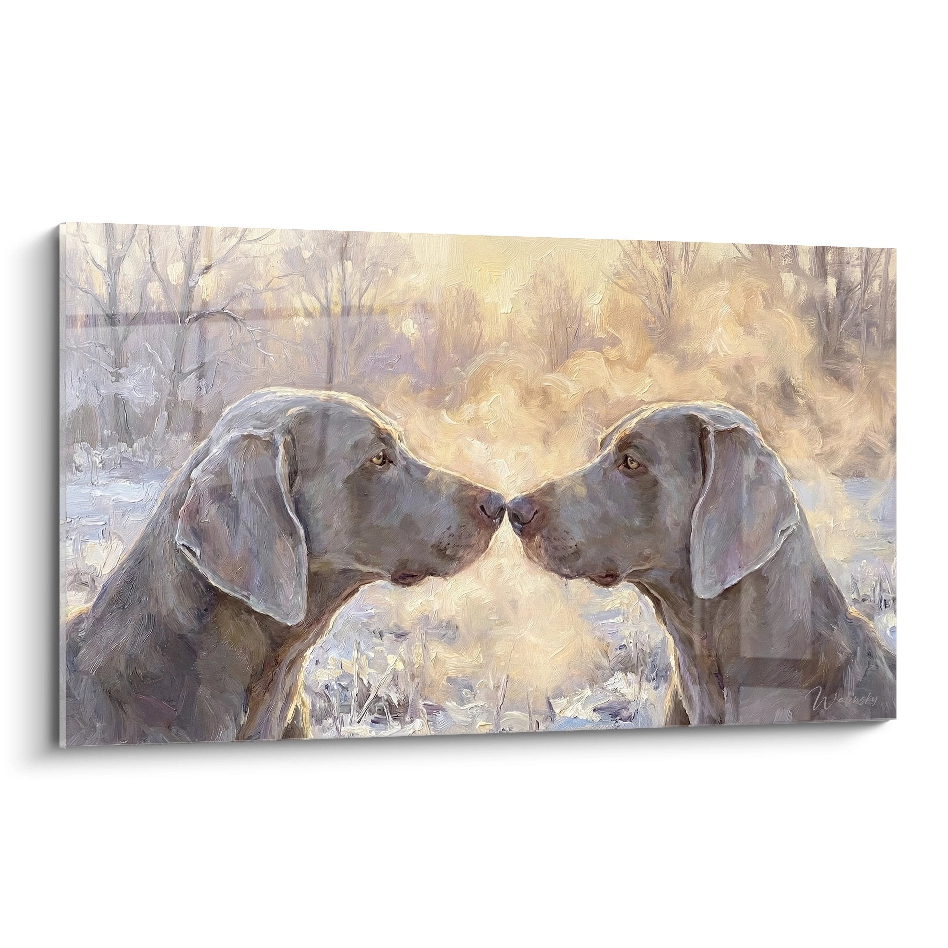 Weimaraner-portret – karaktervol kunstwerk met zachte uitstraling